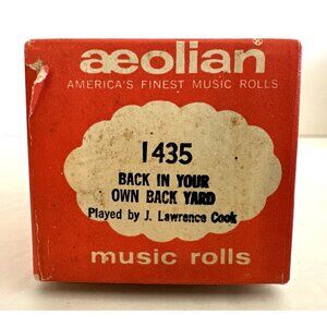 Aeolian Player Piano Music Word BACK IN YOUR OWN BACK YARD 1435 Very Rare Find